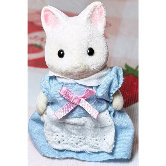 Vtg Sylvanian Families 10 Silk Cat Figures Baby Twins Kitten Calico Critters Lot - Picture 6 of 14